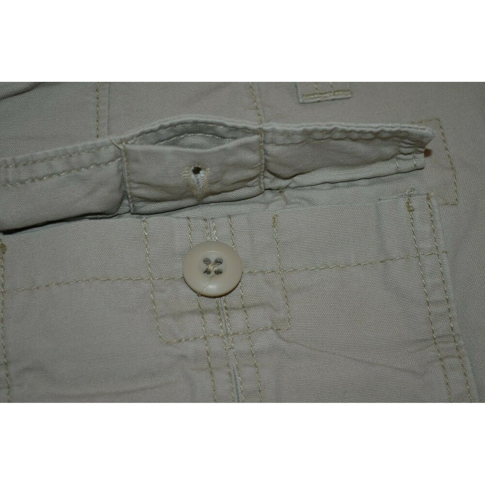 Mens Eddie Bauer Cargo Shorts Size 40 Tan Khaki Cotton Button Zip - Picture 4 of 5